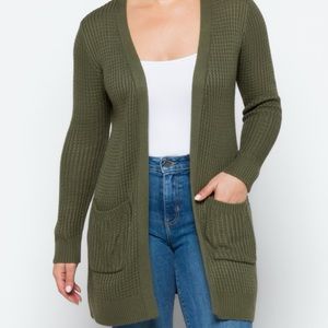 Bridie textured two pocket cardigan